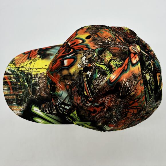 Grafitti Street Art Baseball Hat Mens One Size Snapback Polyester Multi-Color - Picture 5 of 8